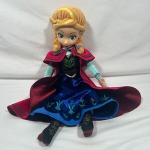 Disney Frozen Anna Plush Doll with Vinyl Face - Dress & Cape - Just Play 16" Toy